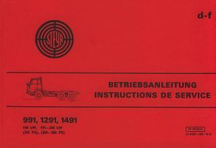 Steyr LKW Typen 991, 1291 und 1491 Betriebsanleitung, Buchcover