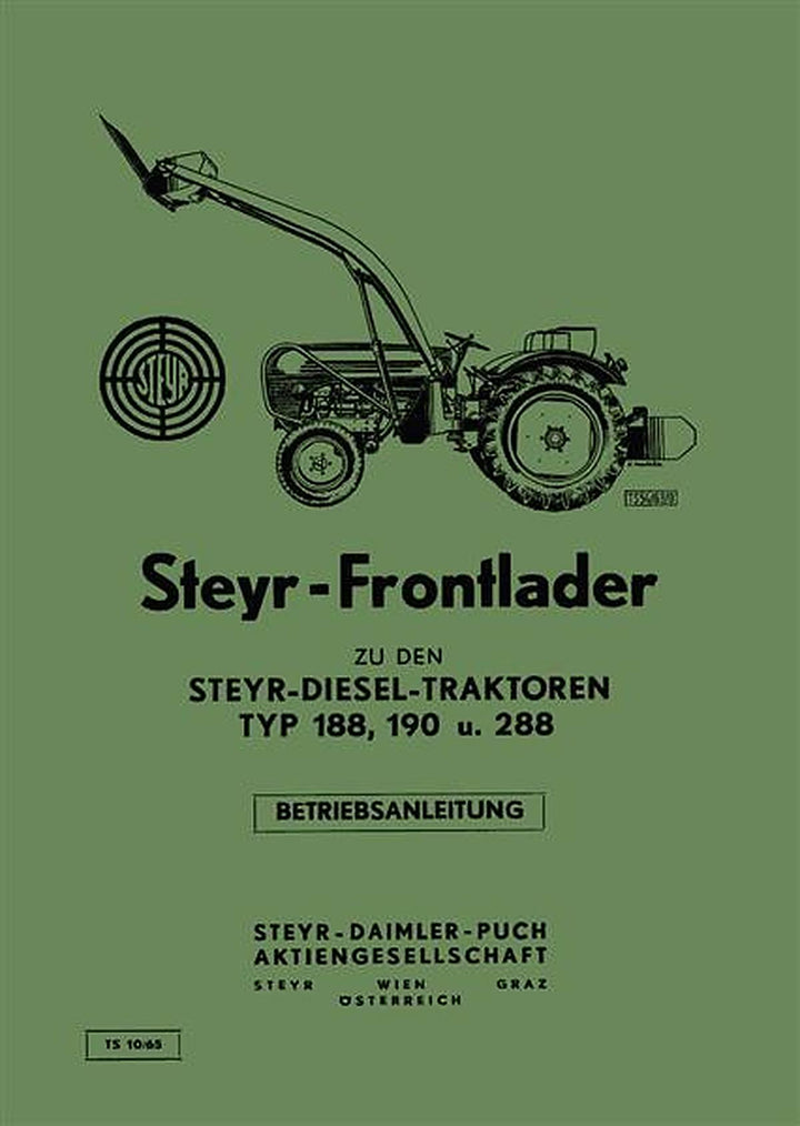 Steyr 188 190 288 Frontlader Betriebsanleitung, Buchcover