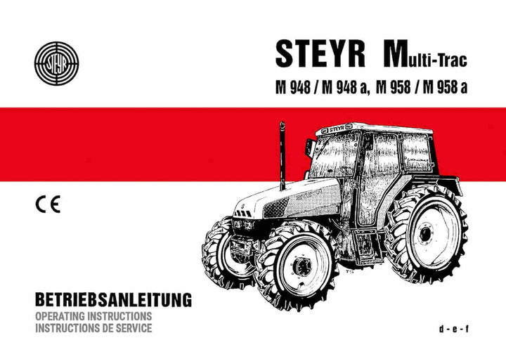 Steyr Mulit-Trac M948 M948a M958 M958a Betriebsanleitung, Buchcover