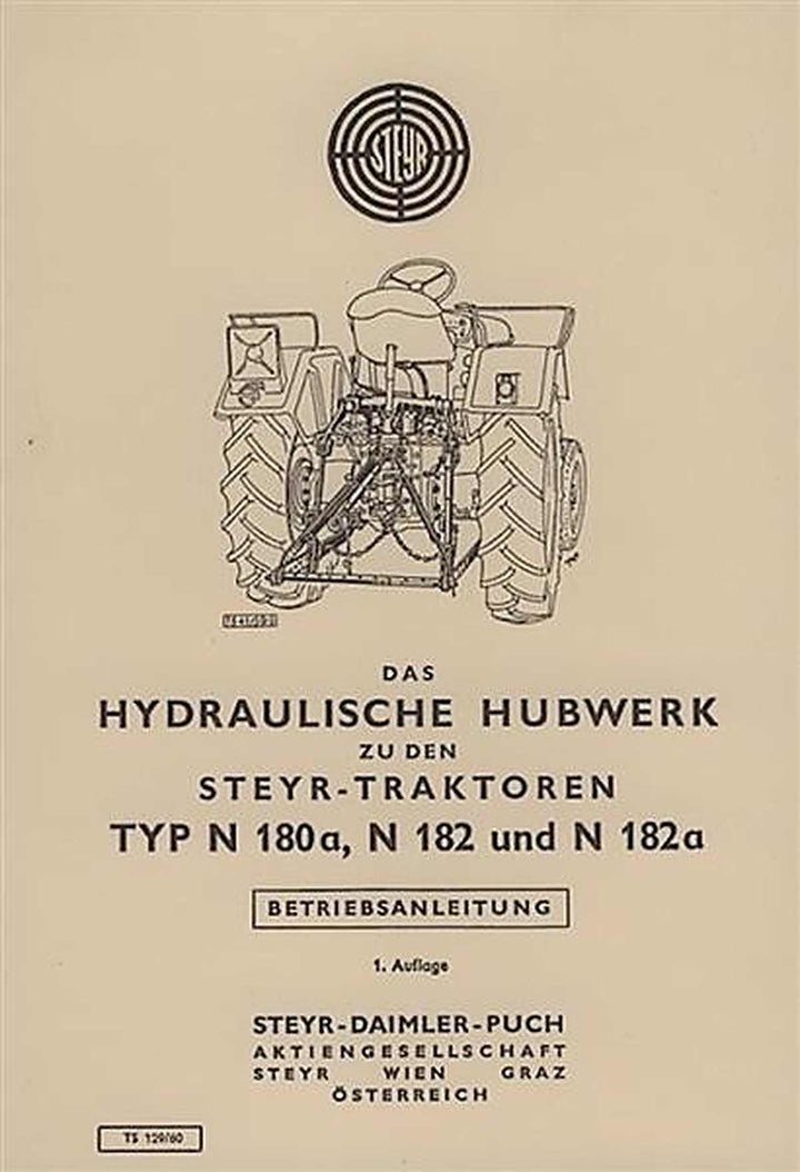 Steyr N180a N182 N182a Hydraulisches Hubwerk Betriebsanleitung, Buchcover