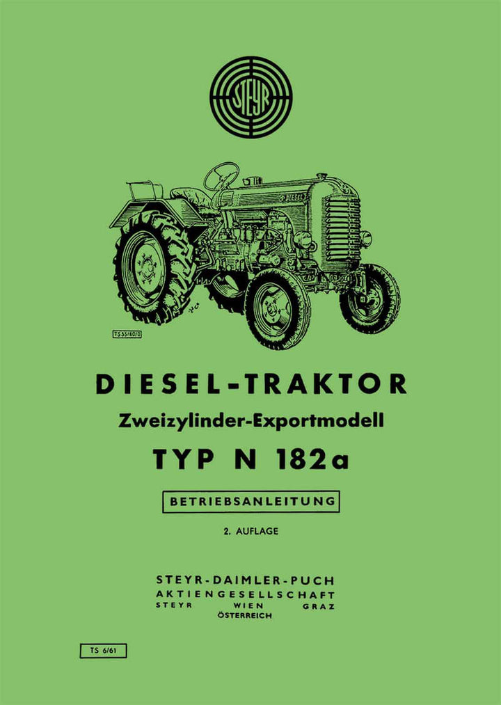 Steyr N182a Traktor Betriebsanleitung, Buchcover