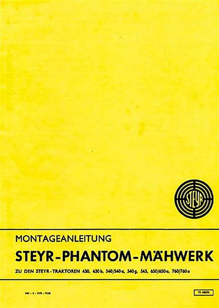 Steyr Phantom-Mähwerk Montageanleitung, Buchcover