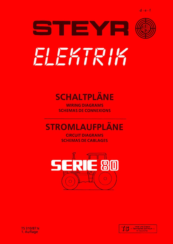 Steyr Serie 80 Elektrik Schaltpläne und Stromlaufpläne, Buchcover