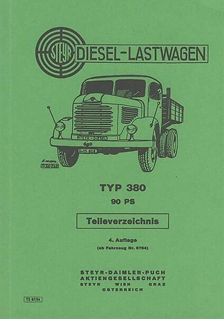 Steyr Typ 380, Ersatzteilkatalog, Buchcover