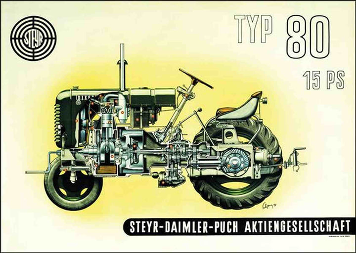 Steyr 80 Traktor Poster, Poster-Motiv