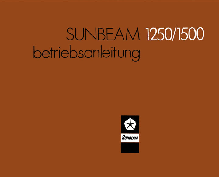 Sunbeam 1250 und 1500 Betriebsanleitung, Buchcover