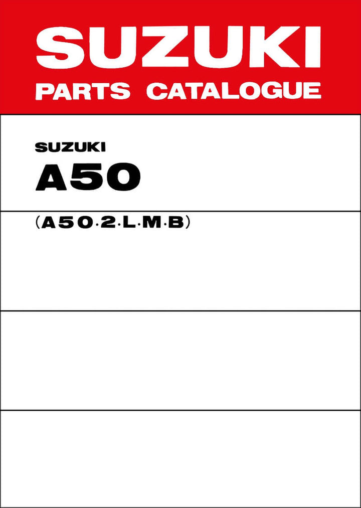 Suzuki A50 Parts Catalogue, Buchcover