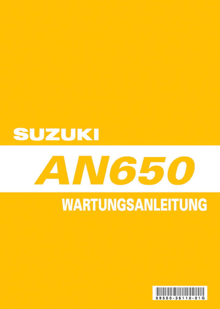 Suzuki AN650 Reparaturanleitung - gedrucktes Buch zum Bestpreis! - verwuester.net