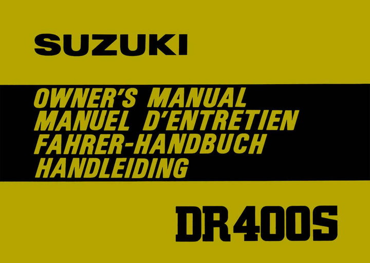 Suzuki DR400 Betriebsanleitung, Buchcover