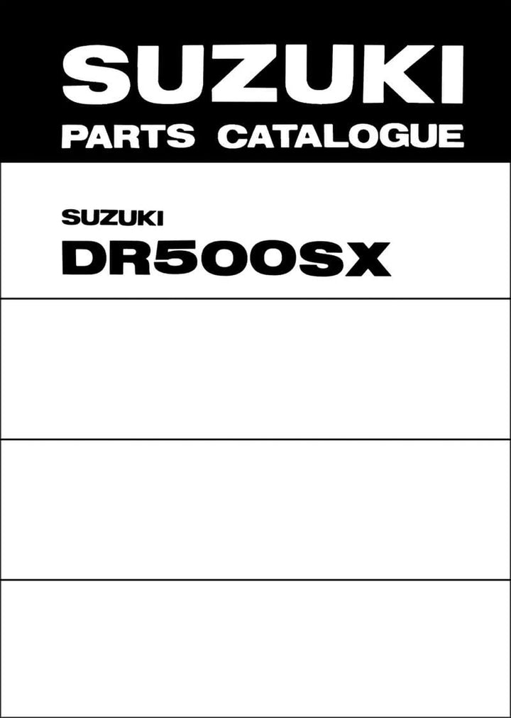 Suzuki DR500S Parts Catalogue, Buchcover