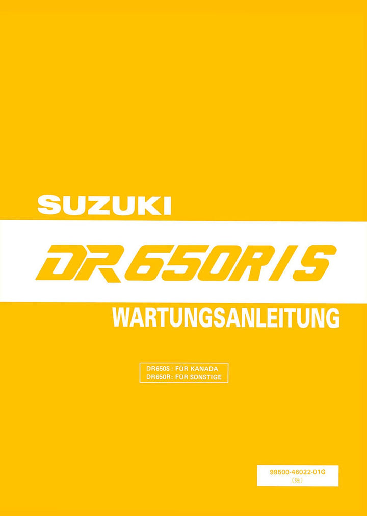 Suzuki DR650R und DR650S Reparaturanleitung, Buchcover