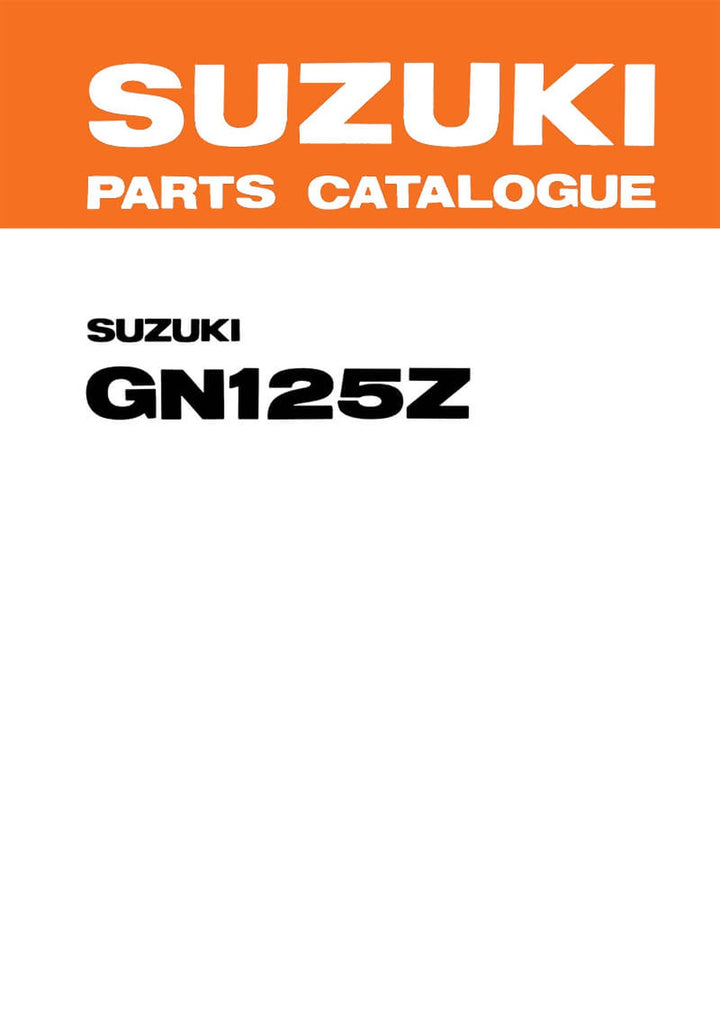 Suzuki GN125Z Parts Catalogue, Buchcover