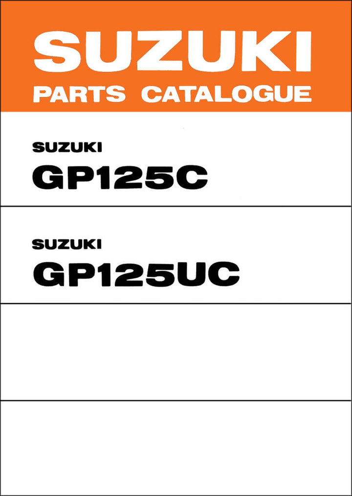 Suzuki GP125 & GP125U Parts Catalogue, Buchcover