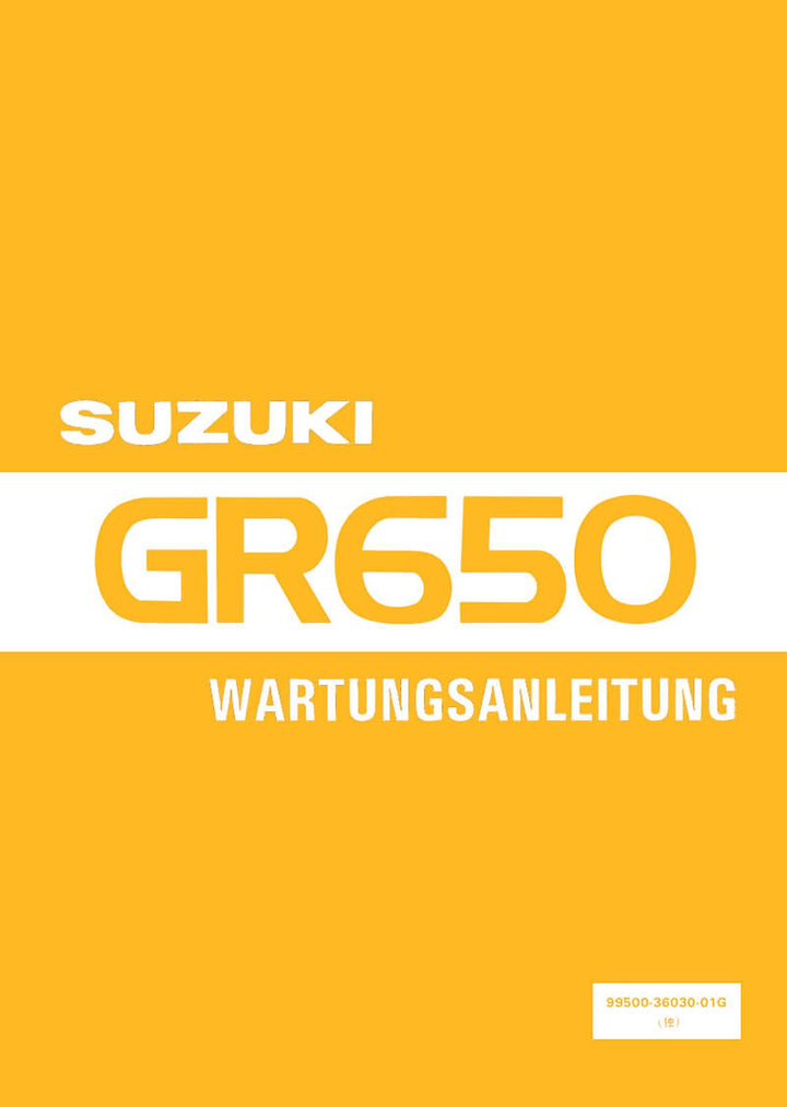 Suzuki GR650 und GR650X Reparaturanleitung, Buchcover