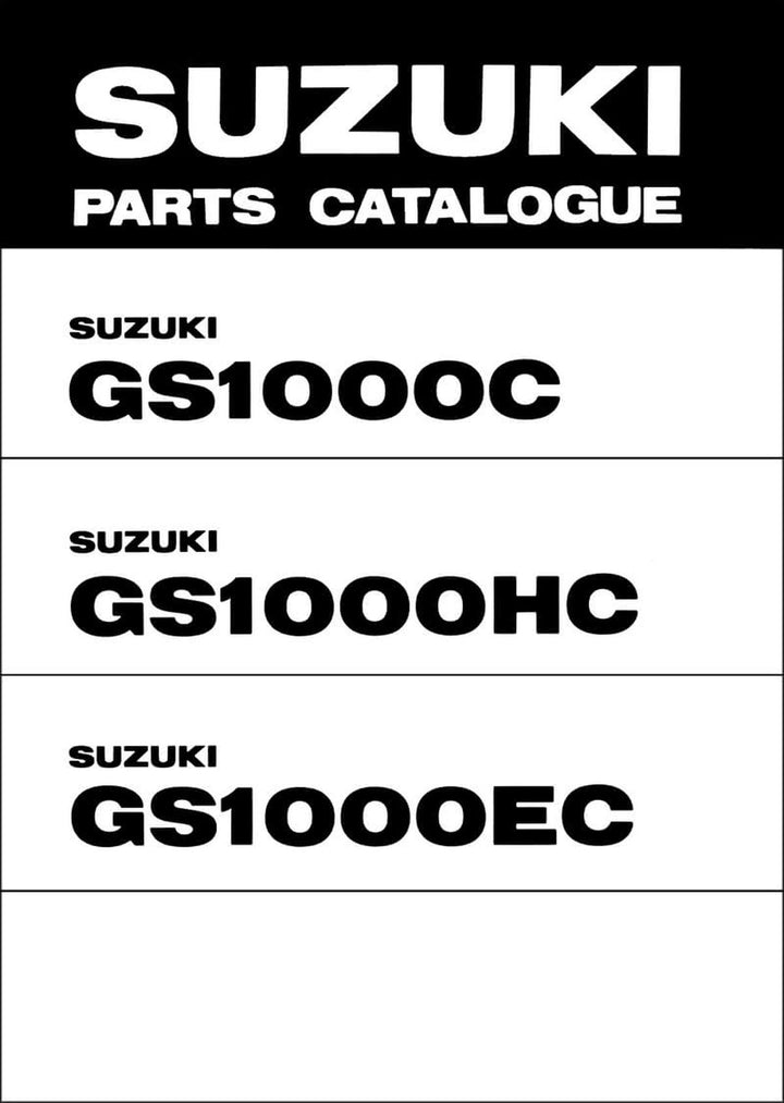 Suzuki GS1000 GS1000H GS1000E Parts Catalogue, Buchcover