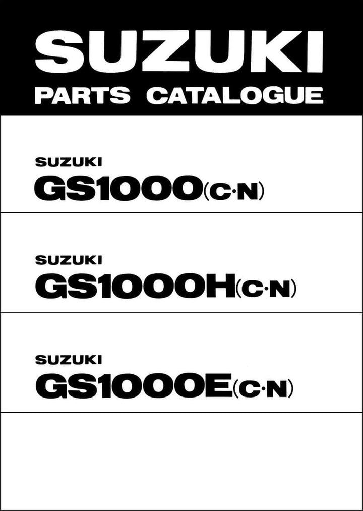 Suzuki GS1000 GS1000H GS1000E Parts Catalogue, Buchcover