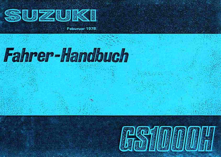 Suzuki GS1000H Fahrer-Handbuch, Buchcover