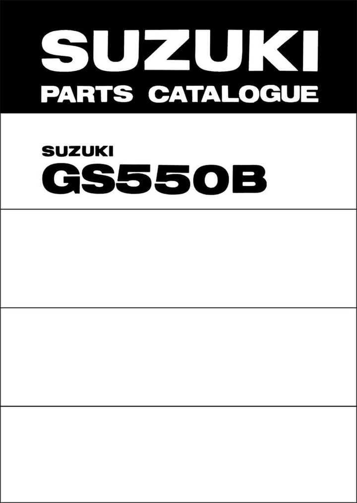Suzuki GS550B Parts Catalogue, Buchcover
