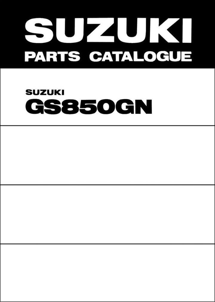 Suzuki GS850G Parts Catalogue, Buchcover