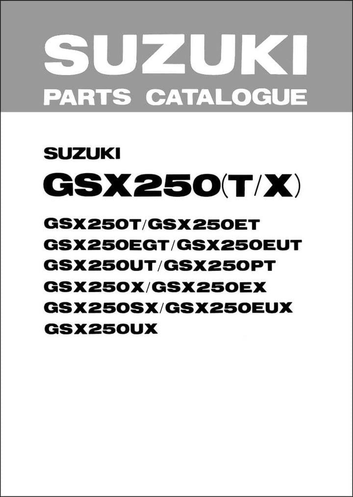 Suzuki GSX250 Parts Catalogue, Buchcover