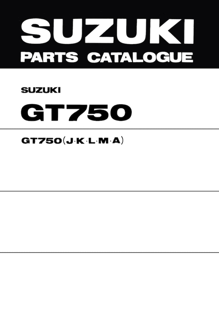 Suzuki GT750 Parts Catalogue, Buchcover