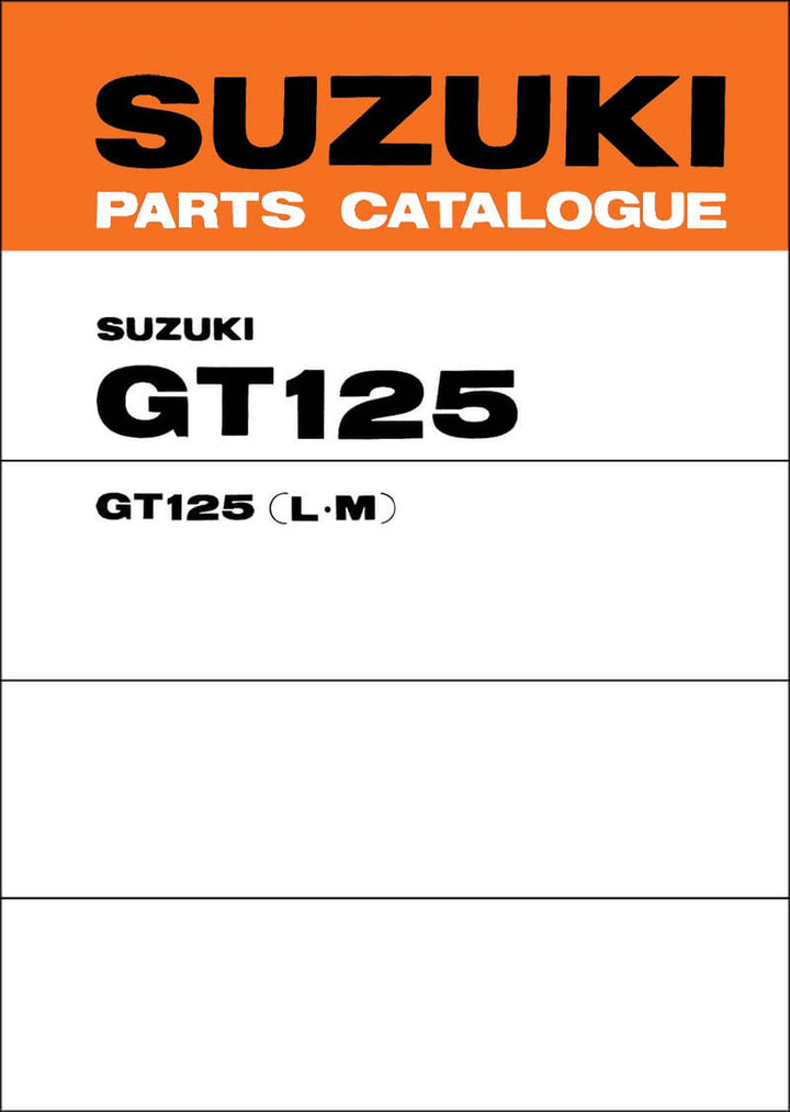Suzuki GT125 Parts Catalogue, Buchcover