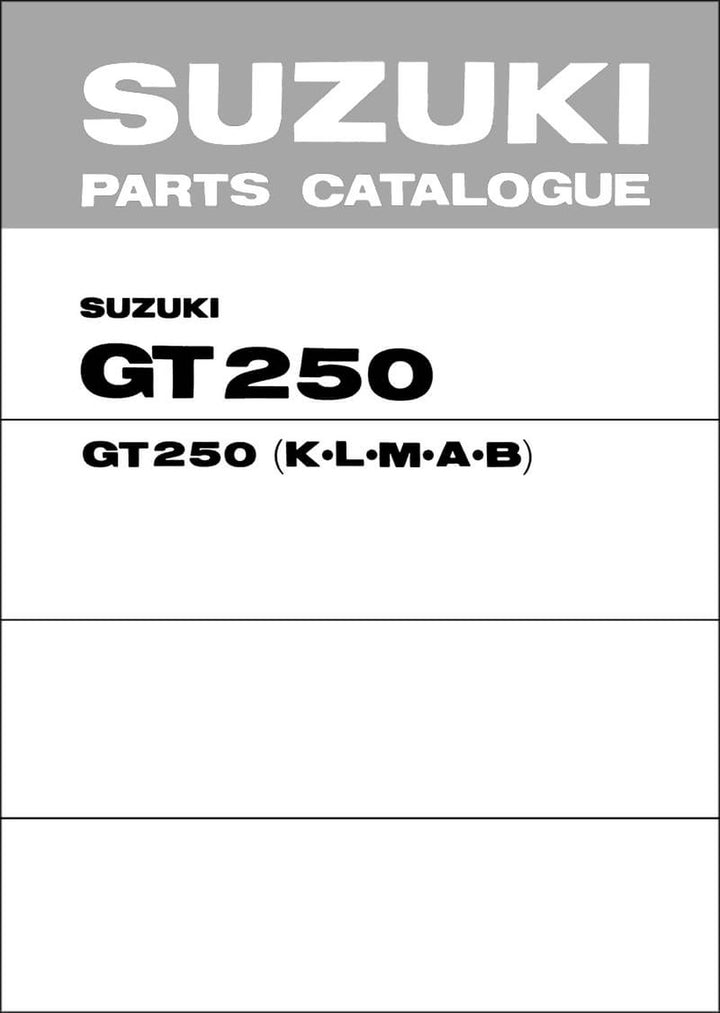 Suzuki GT250 Parts Catalogue, Buchcover