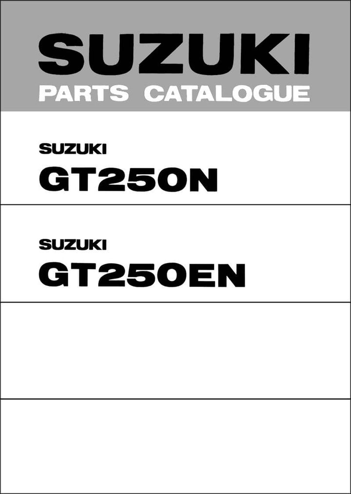 Suzuki GT250N & GT250EN Parts Catalogue, Buchcover