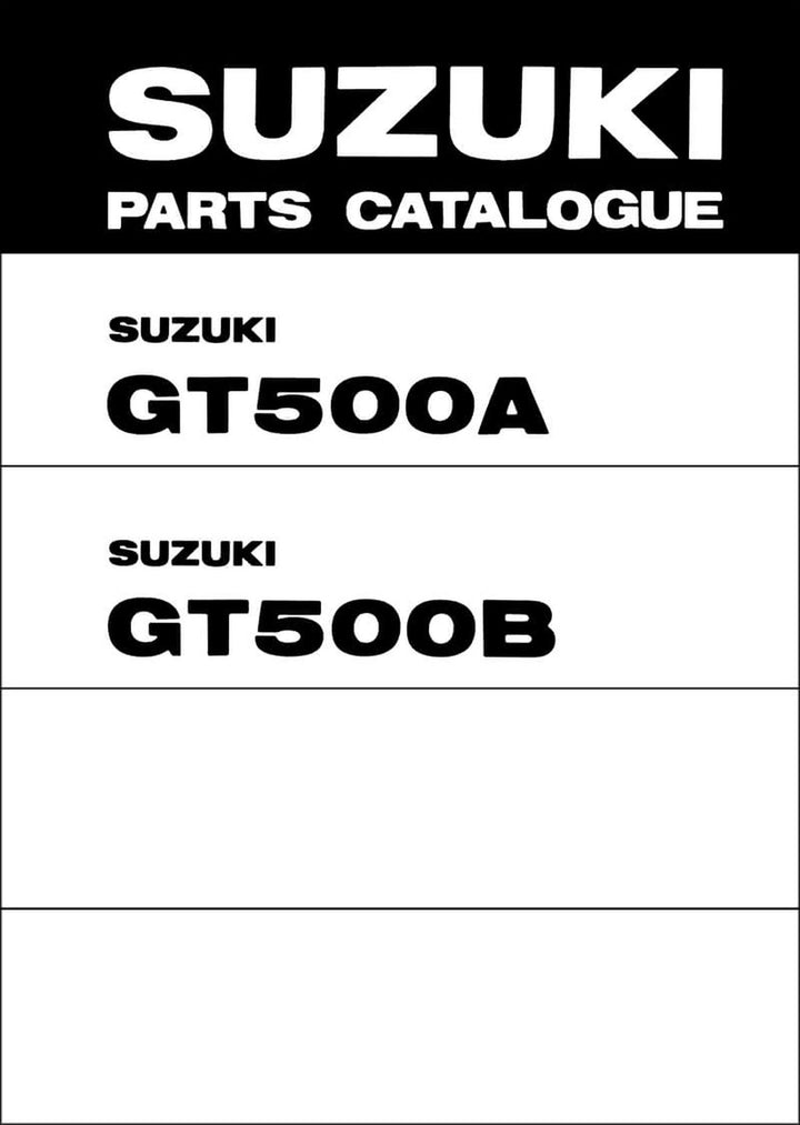 Suzuki GT500A & GT500B Parts Catalogue, Buchcover