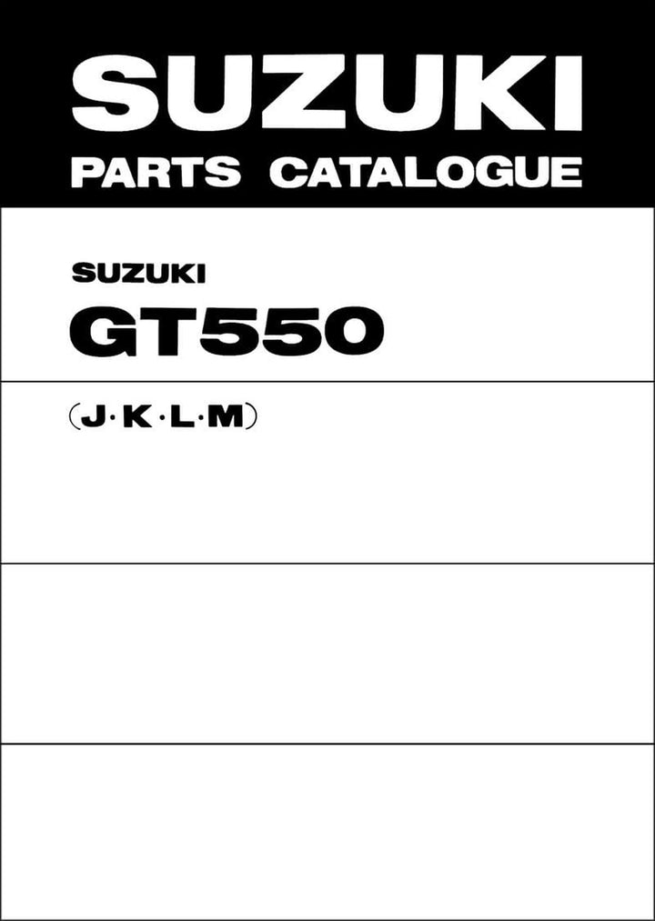 Suzuki GT550 MY1972-1975 Parts Catalogue, Buchcover
