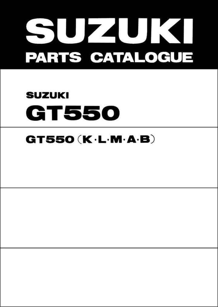 Suzuki GT550 Parts Catalogue, Buchcover