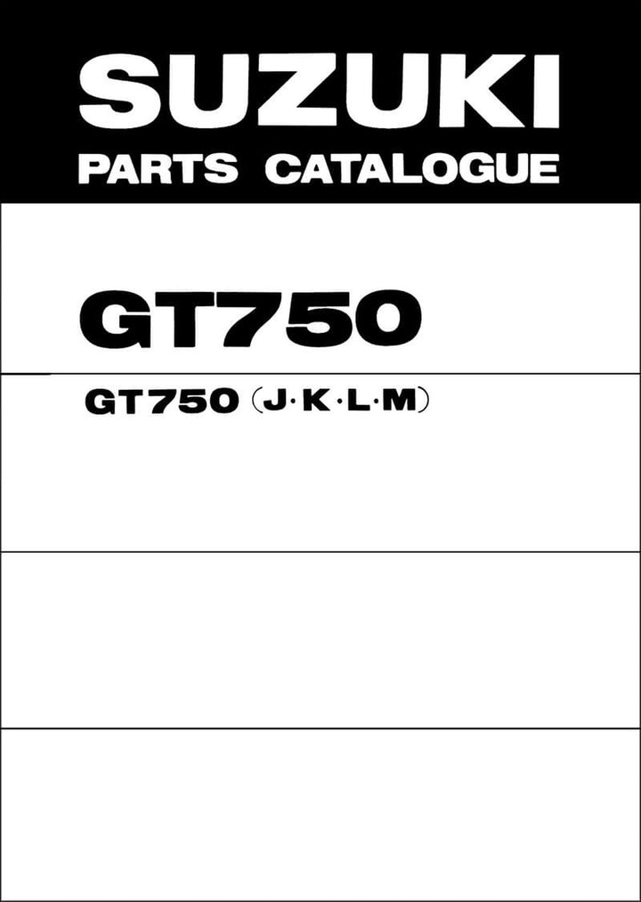 Suzuki GT750 MY1972-1975 Parts Catalogue, Buchcover