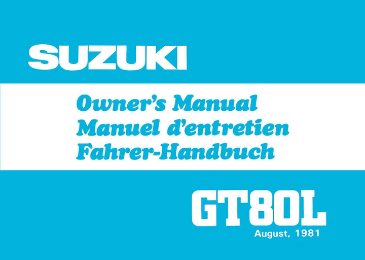 Suzuki GT80L Bedienungsanleitung, Buchcover