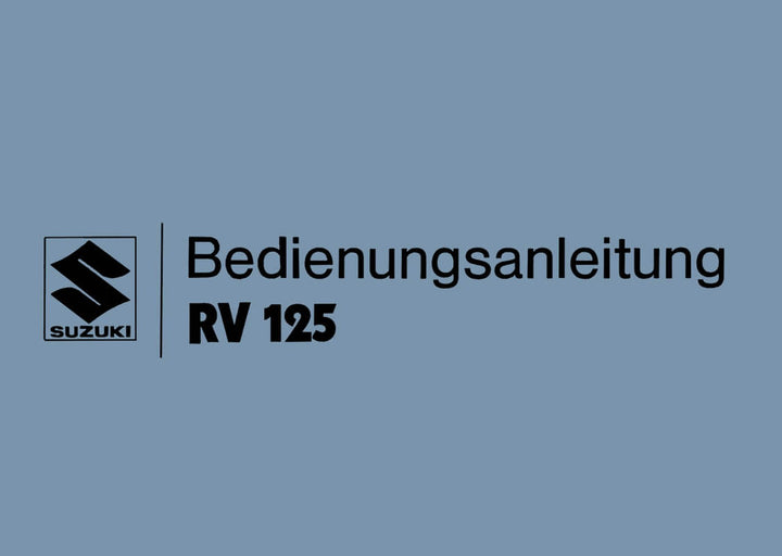 Suzuki RV125 Betriebsanleitung, Buchcover