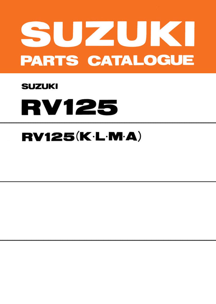 Suzuki RV125 Parts Catalogue, Buchcover