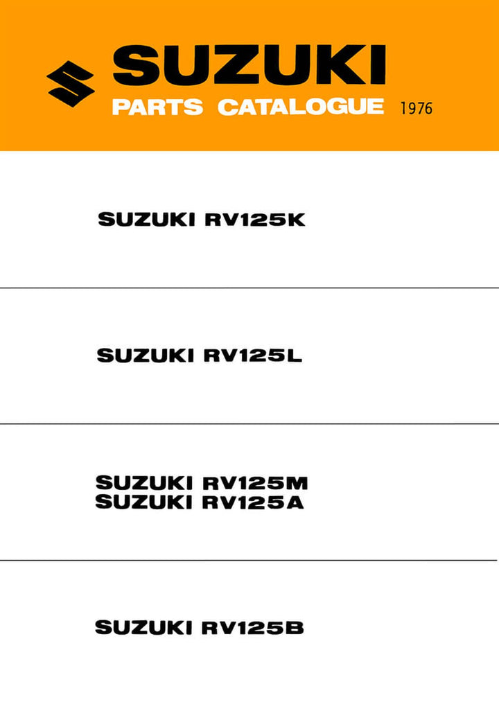 Suzuki RV125K RV125L RV125M RV125A RV125B Parts Catalogue, Buchcover