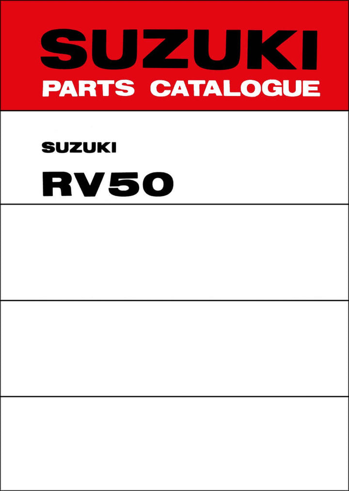 Suzuki RV50 MY1974 Parts Catalogue, Buchcover