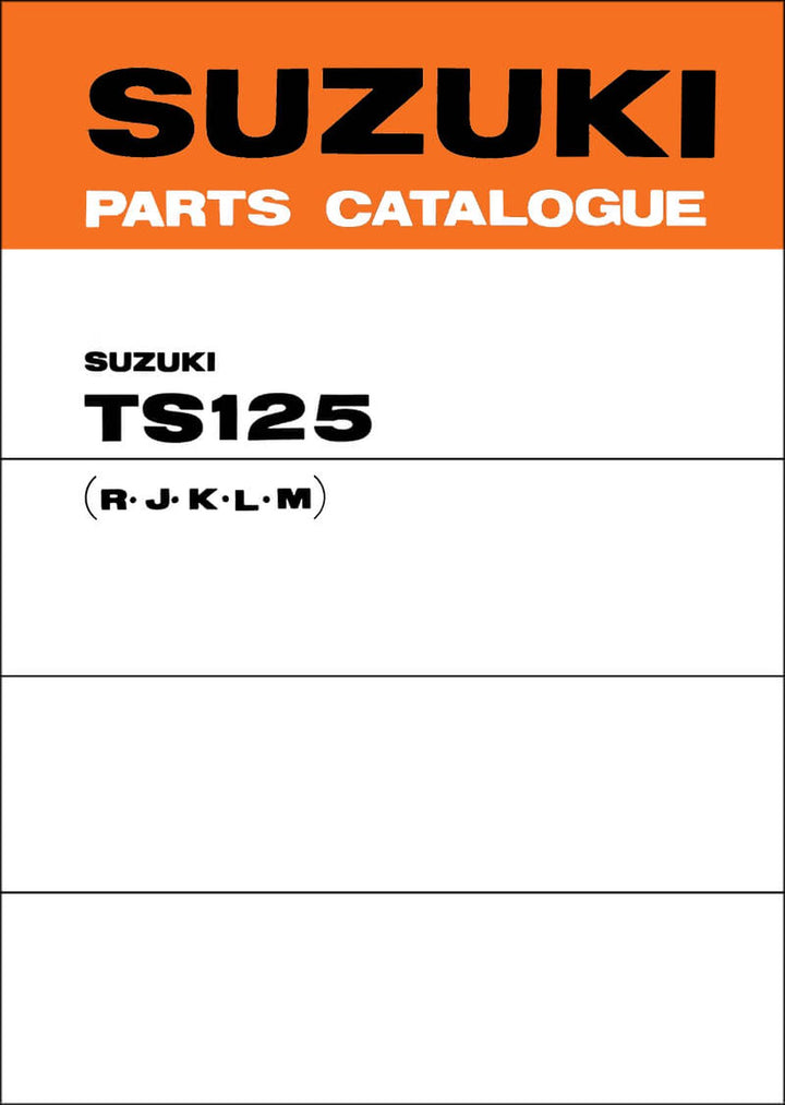 Suzuki TS125 MY1971-1975 Parts Catalogue, Buchcover