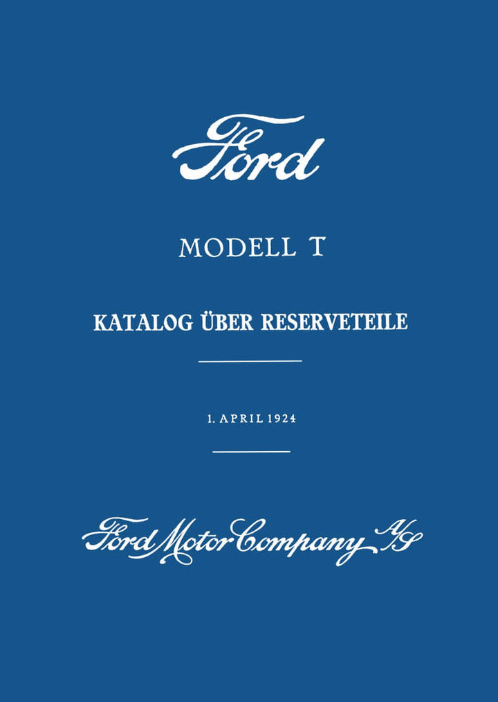 Ford T-Modell Ersatzteilkatalog, Buchcover