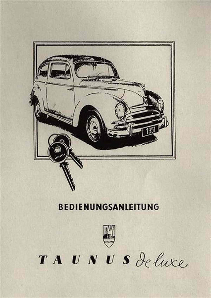 Ford Taunus de Luxe Bedienungsanleitung, Buchcover