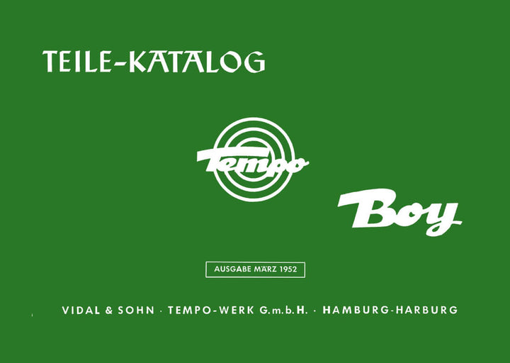Tempo Boy Ersatzteilkatalog, Buchcover