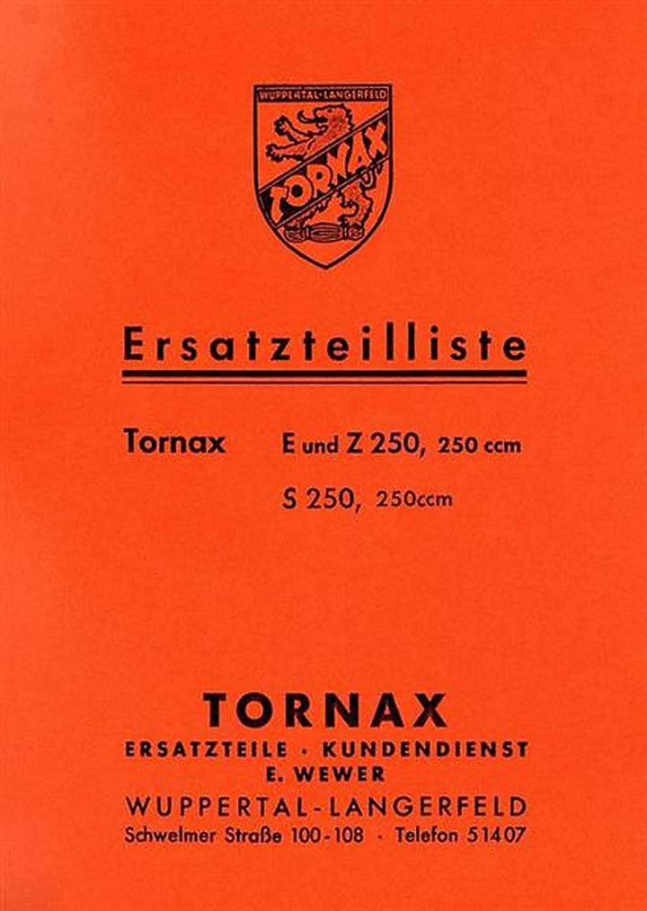 Tornax 250 250E 250Z 250S Ersatzteilkatalog, Buchcover