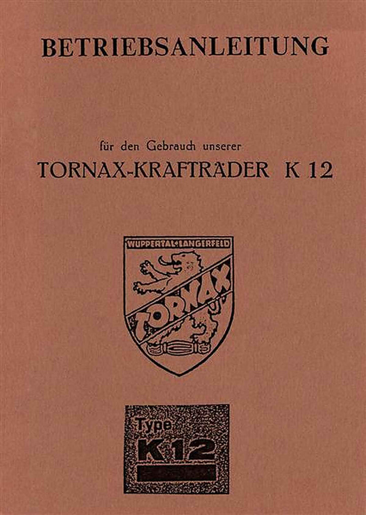 Tornax K12 Betriebsanleitung, Buchcover