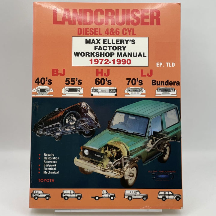 Lancruiser Diesel 4&6 cyl 1972-90 Factory Shop Man-Toyota BJ, HJ, LJ. -40&