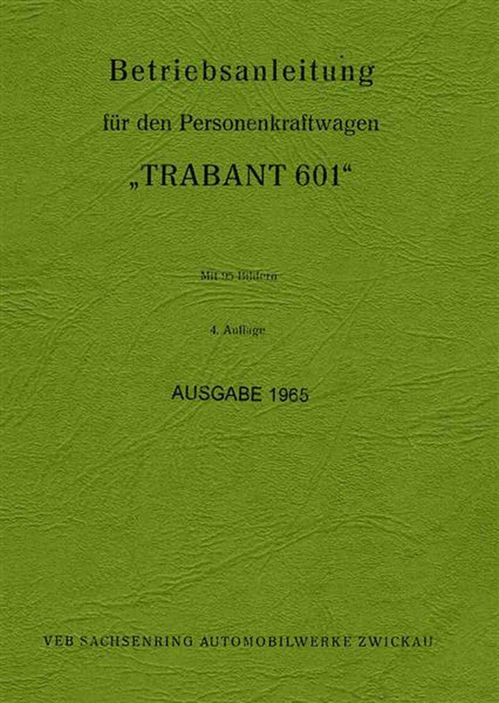 Trabant 601 Bedienungsanleitung, Buchcover
