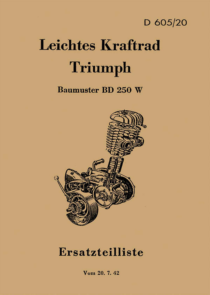 Triumph BD250W Ersatzteilkatalog, Buchcover