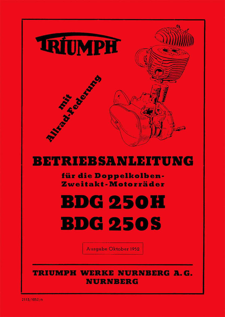 Triumph BDG250H BDG250S Betriebsanleitung, Buchcover