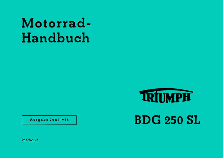 Triumph BDG250 SL Betriebsanleitung, Buchcover