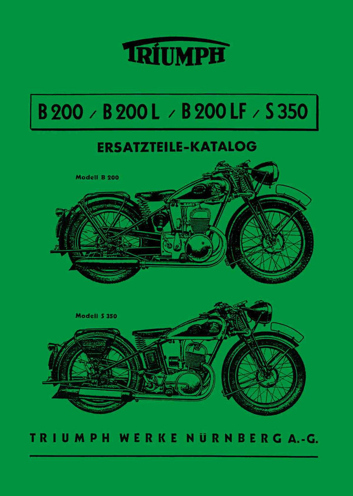 Triumph B200 B200L B200LF S350 Ersatzteilkatalog, Buchcover