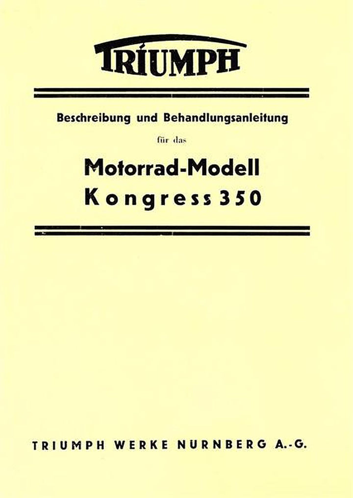 Triumph Kongress 350 Betriebsanleitung, Buchcover